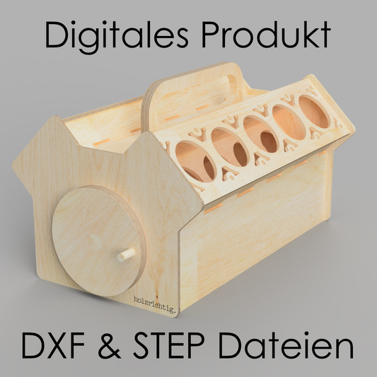 Design files V8 beer crate DXF & STEP