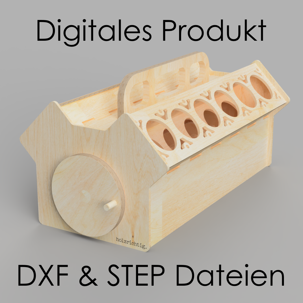 Design files V8 beer crate DXF & STEP