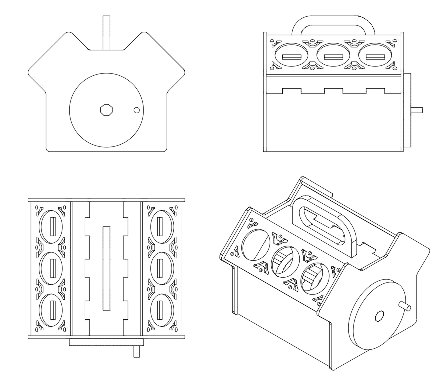 Design files V8 beer crate DXF &amp; STEP