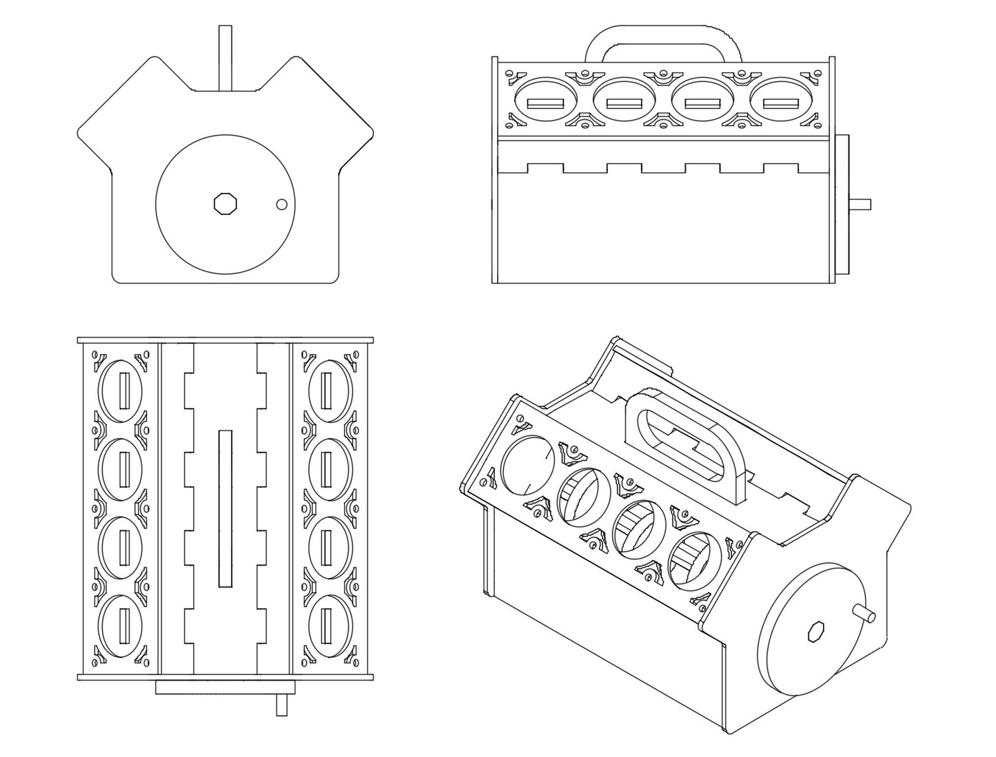 Design files V8 beer crate DXF &amp; STEP